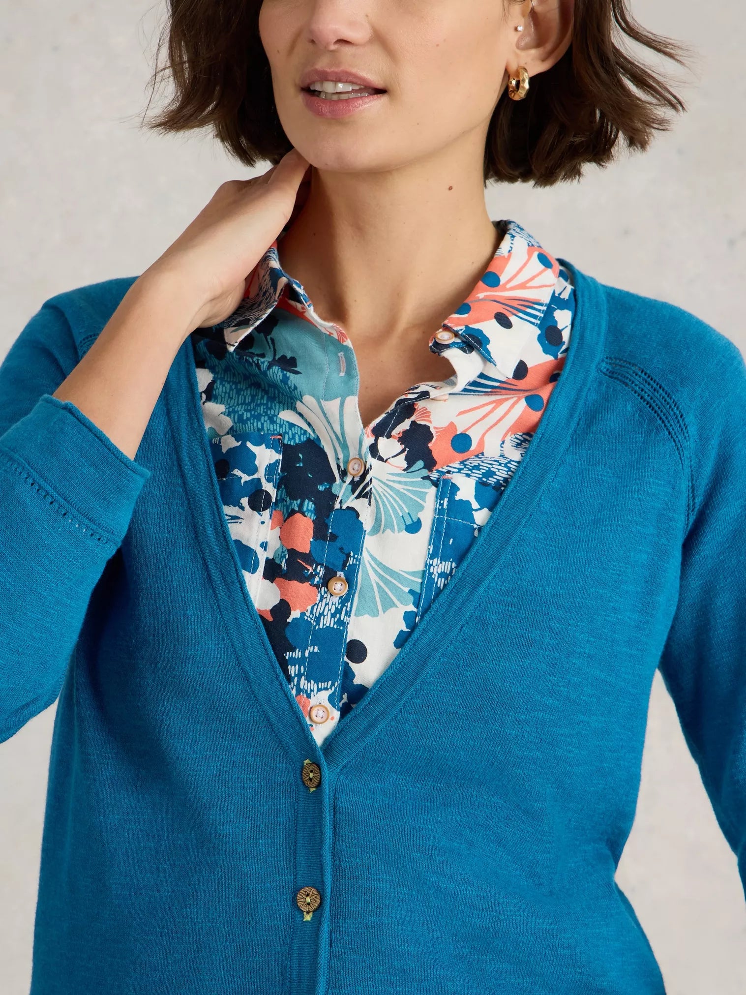 White Stuff Cardigan Naria Linen Blend