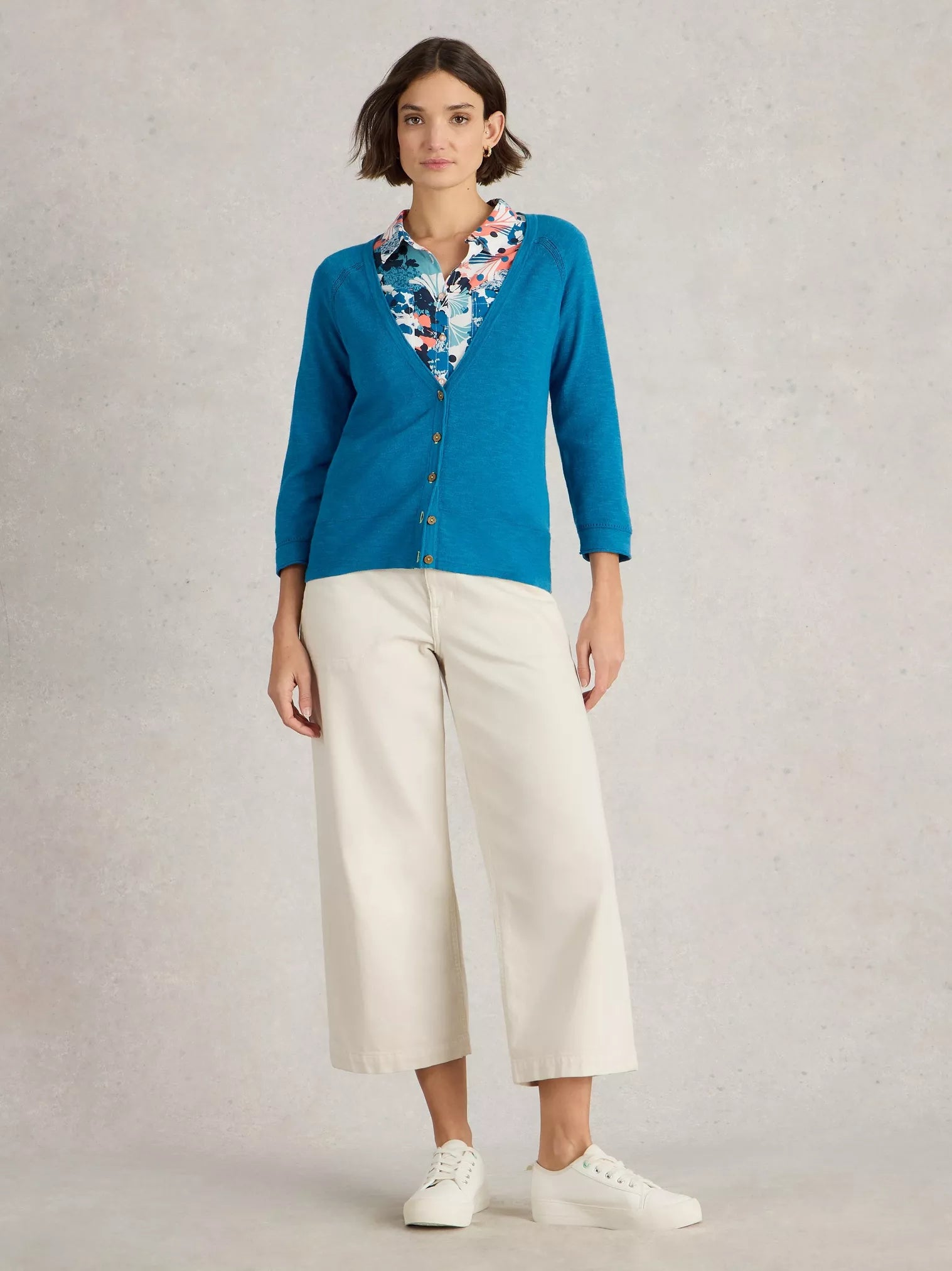 White Stuff Cardigan Naria Linen Blend