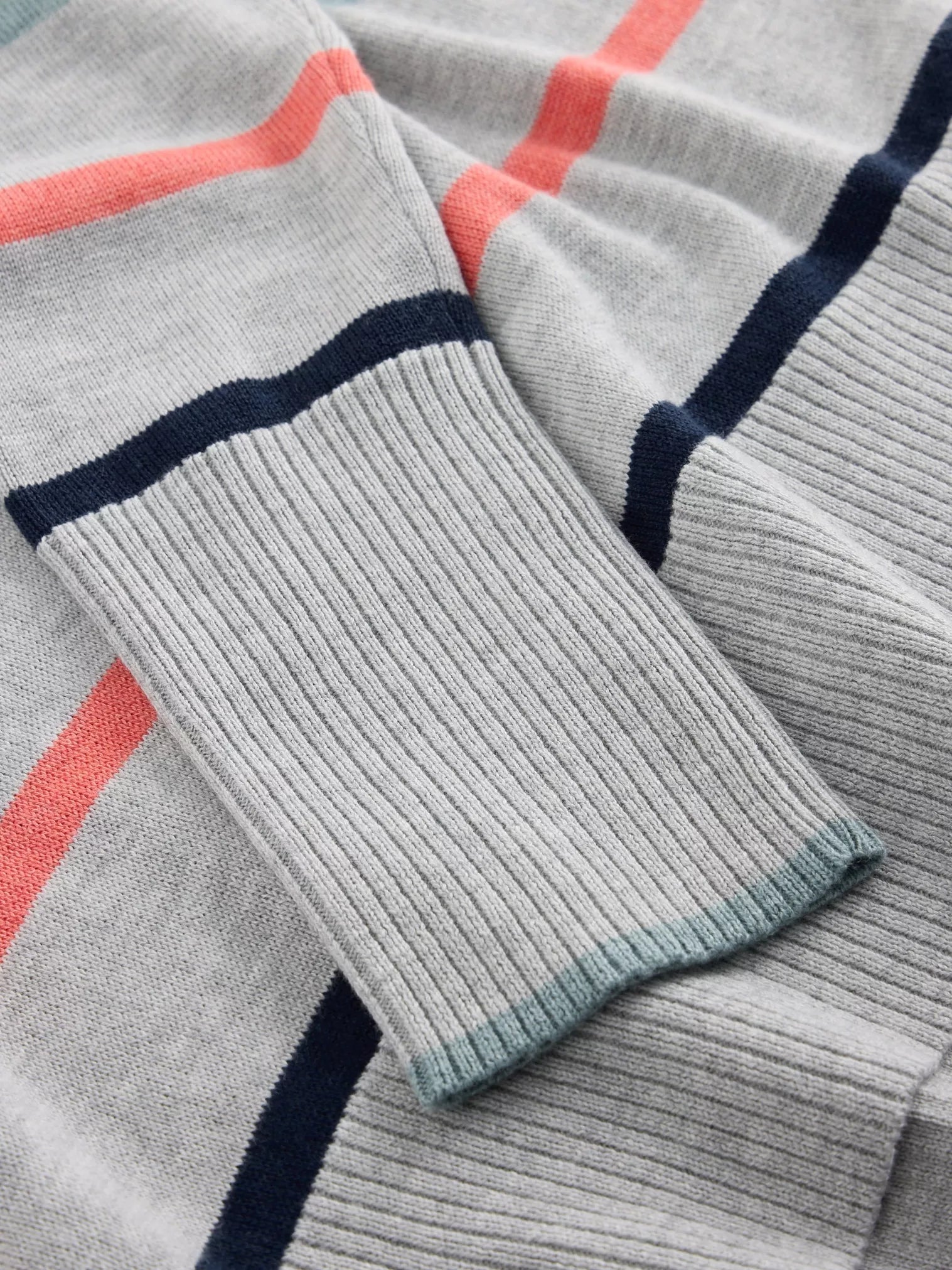 White Stuff Sweater Olive Striped