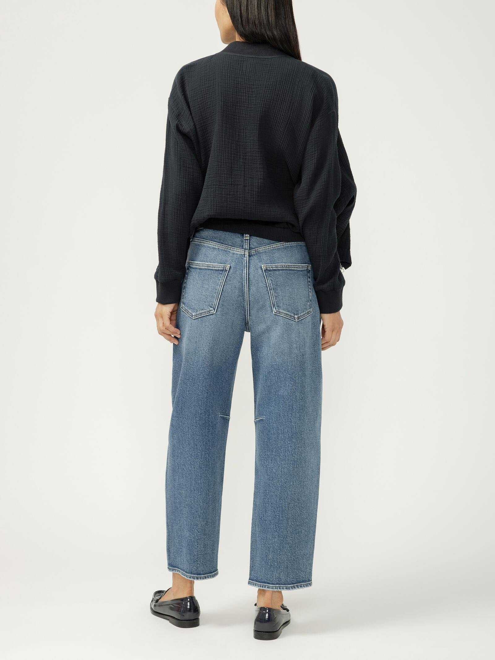 Silver Jean Barrel Leg