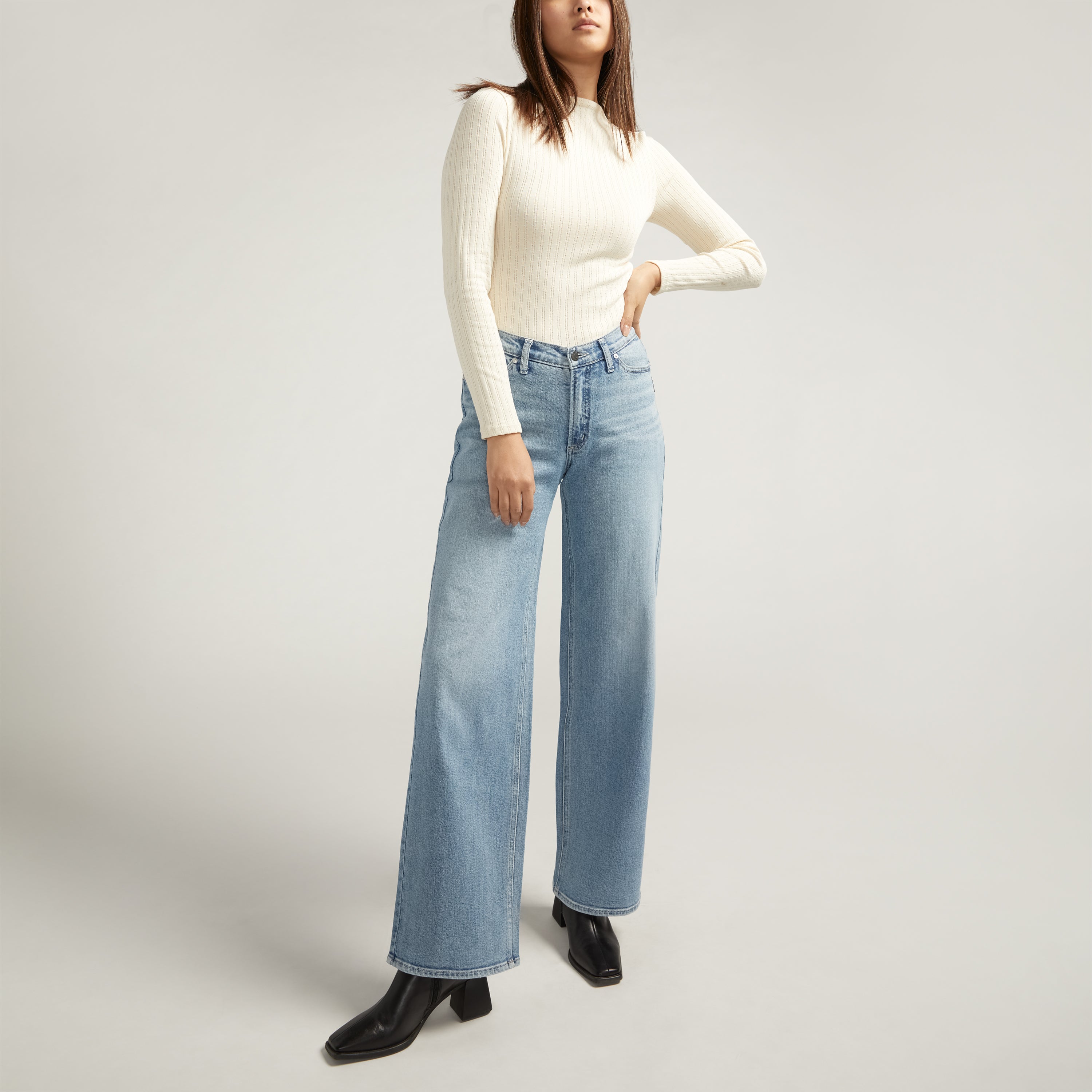 Silver Jean V-Front Wide Leg