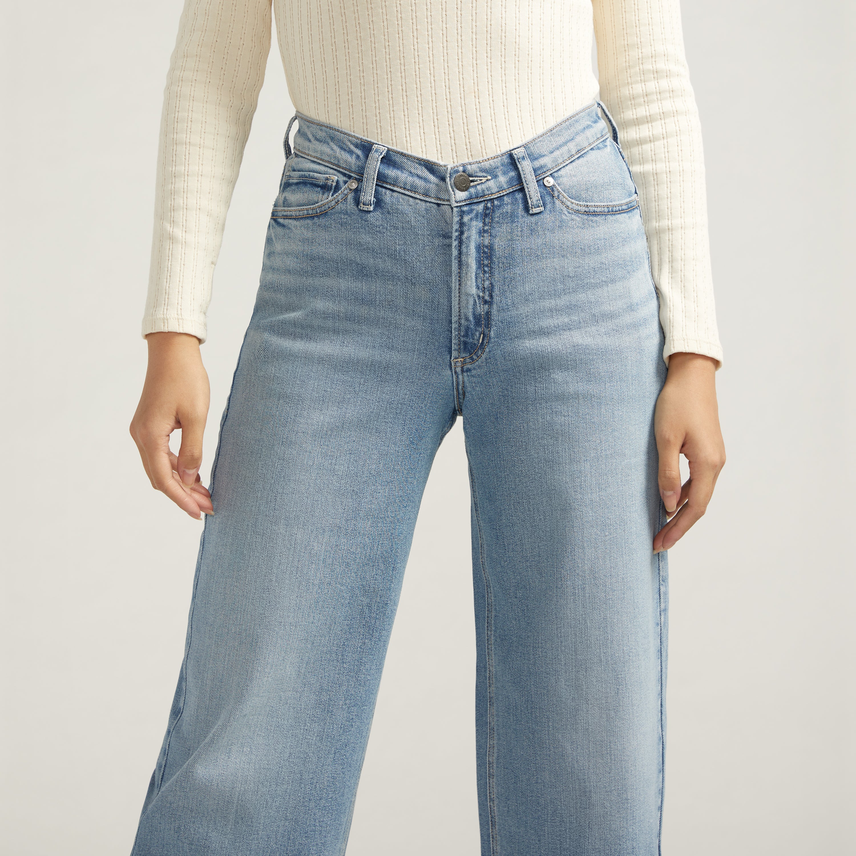 Silver Jean V-Front Wide Leg